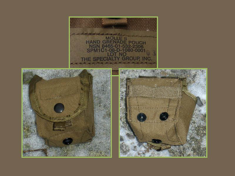 MOLLE II  COYOTE HAND GRENADE POUCH NSN 8465-01-532-2306